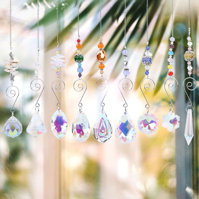 Crystal Ornaments - Clear Crystals Hanging Pendants Charm Ornaments Pack of