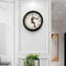 Silent Glass Round Wall Clock - Modern No-Ticking Easy to Read (Black)