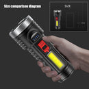 Ultra Bright Flashlight 6LED Powerful COB Side Lamp Rechargeable Torch Lights