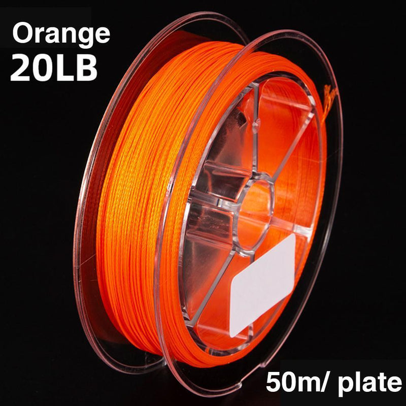 50m 20LB Fly Fishing Backing Line 8 Strands Wire Fishing Tackle (Orange)