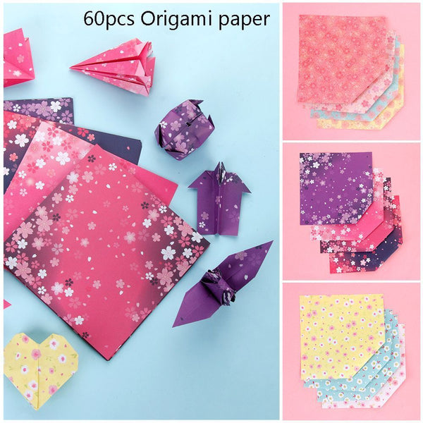 DIY craft Handmade Kids Scrapbooking  Folding Papers Cherry Blossom Origami