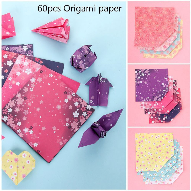 DIY craft Handmade Kids Scrapbooking  Folding Papers Cherry Blossom Origami