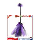 Halloween Witch Broom Plastic Witch Broomstick Kid Color Broom (Purple)
