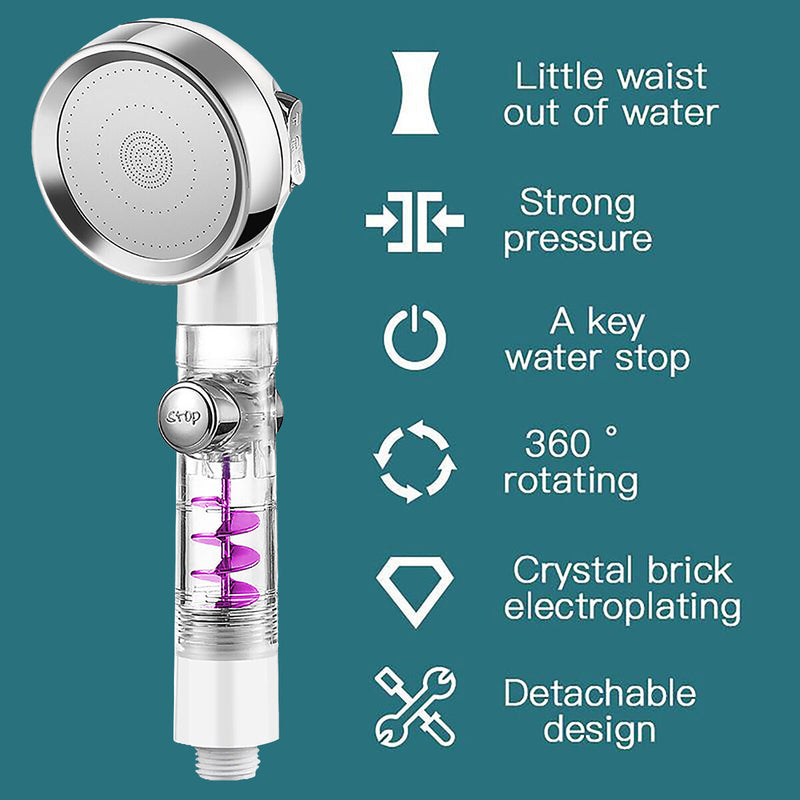 High Pressure Shower Heads Handheld Turbo Fan Spray Shower Head Nozzle (D) Newly