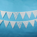 12 Flags 3.2m Lace Flowers Pennant Flags Bunting Wedding Party Decor Banner