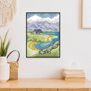 DIY Cotton Thread Highland Cottage Partial Cross Stitch Stamped Embroidery Craft