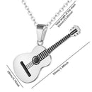 Chain Necklace Titanium Steel Guitar Pendant Necklace Jewelry for Women Men