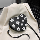 PU Leather Women Heart-shaped Crossbody Bag Women Flower Printed Purse Handbags