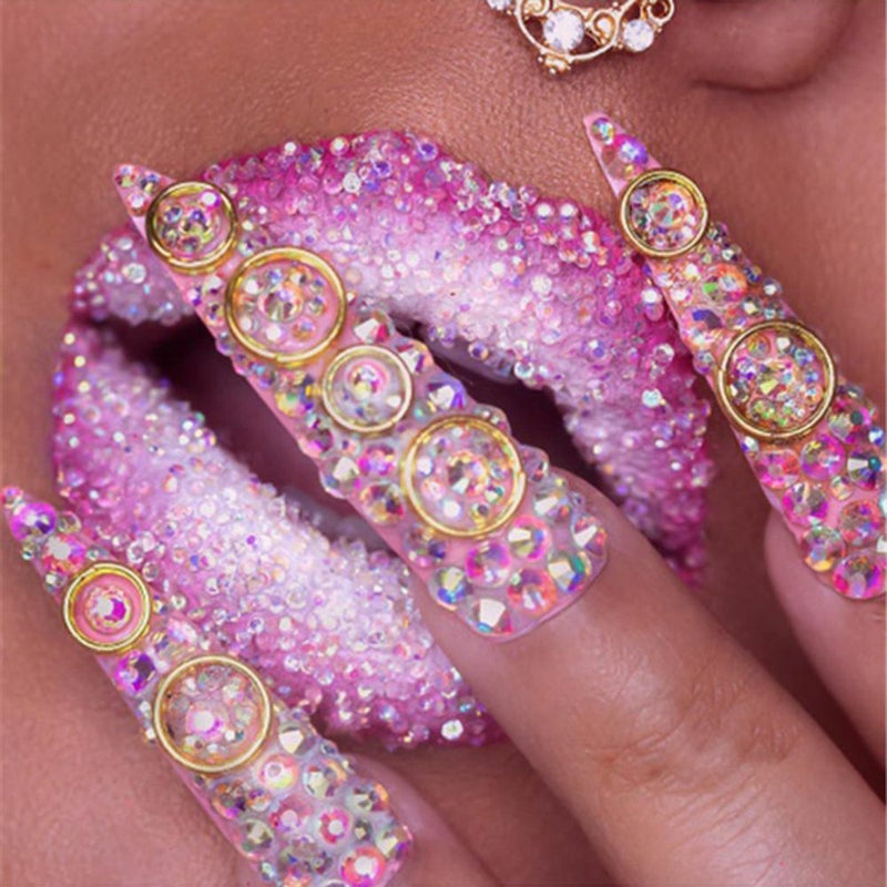 Decoration Rhinestones Set With Nail Drill Pen Nail Accessories UV Gel Manicure