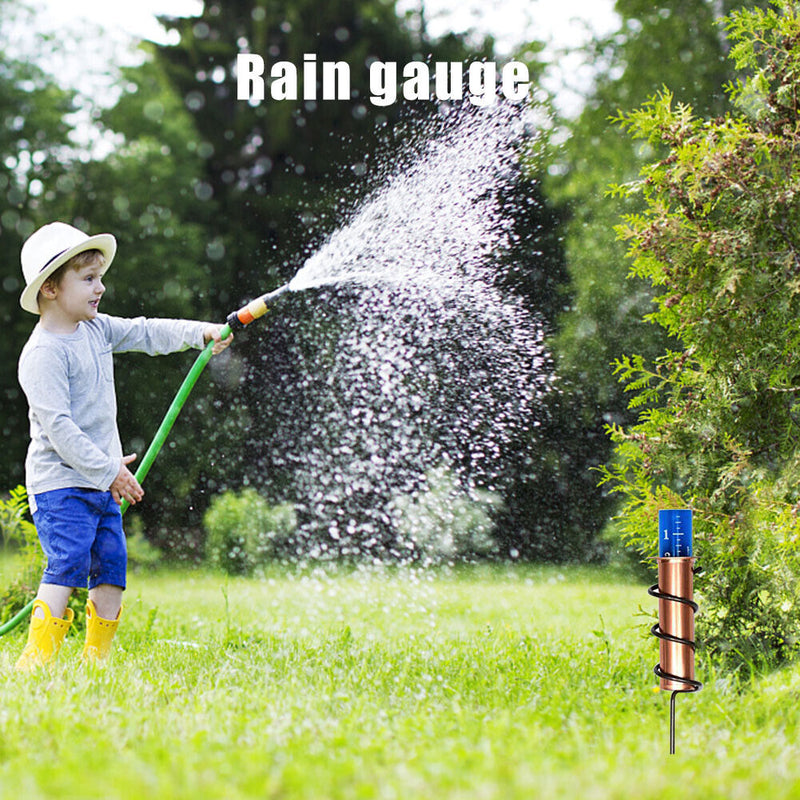 Spiral Rain Gauge Copper Rain Meter for Outdoor Garden Rain Gauge Float Measure