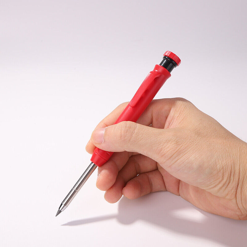 4pcs Carpenter Pencil with 30 Refill Built-in Sharpener Long Nosed Marker Newly