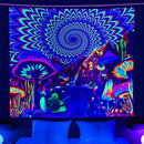 Fluorescent Tapestry Colorful Mushroom Wall Hanging Luminous Tapestries Dec