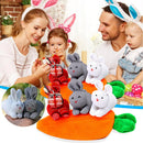 Three Rabbits Carrot Wallets Easter Plush Bunny Bag (White Grey Red) Newly