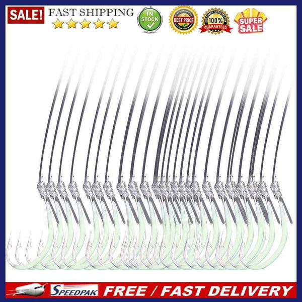 30pcs Luminous Fishing Hook Barbed Tackle High Carbon Steel Agrafe Line