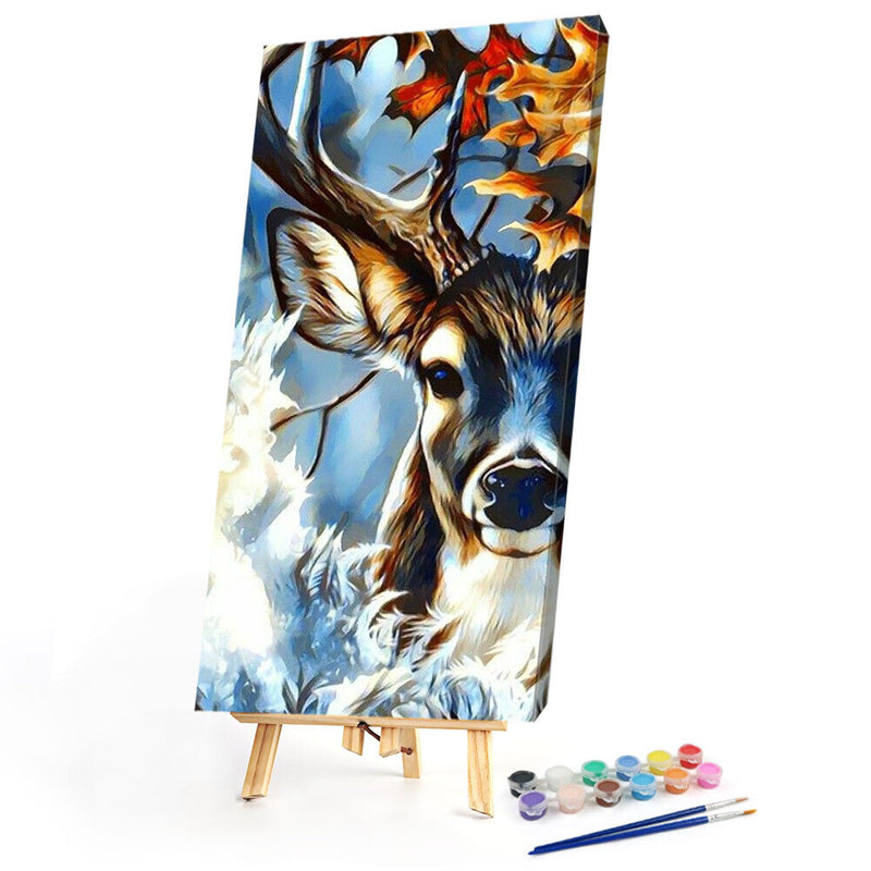 Deer Oil Paint By Numbers Kits DIY Handpainted on Canvas Animal Wall Unframed