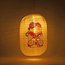 25cm Japanese Style Solar Lantern Printing Fabric Bar Pub Home Decor (J)