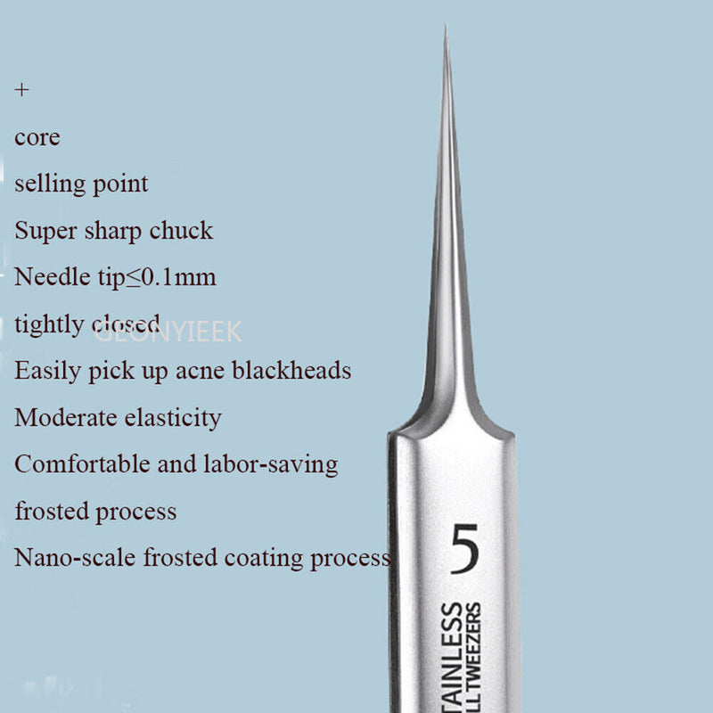 Acne Needle Nursing Clip Tweezers Blackhead Remover Skin Care Tools (A) Newly