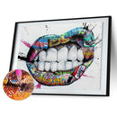 5D Full Round Drill Diamond Painting DIY Mouth Hand Picture Rhinestones Craft