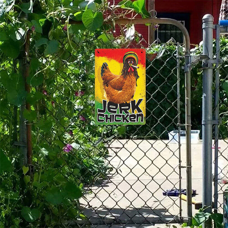 JERK Chicken Retro Metal Plate Tin Sign Poster Plate Wall Decor Accessories