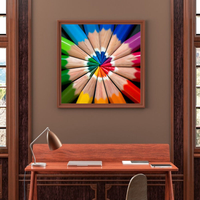 5D DIY colorful pencil round diamond painting E753