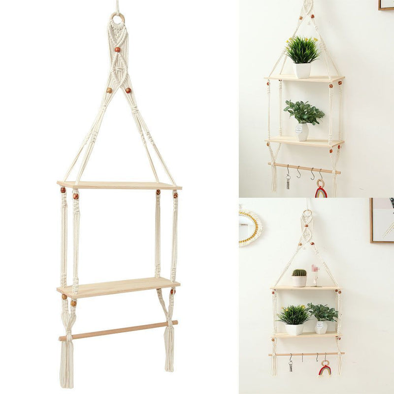 Decoration Hanging Basket Plants Holder Basket Flower Pot Hanging Cotton Rope