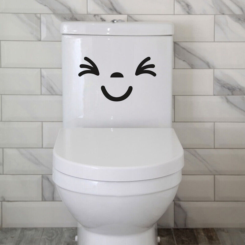 Bathroom Toilet Funny Smile Wall Stickers Washroom Wall Decals House Decor