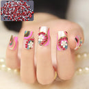 500pcs Glitter Shimmer Sharp Tip Nail Art Rhinestones Manicure Charm (Red)