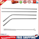 4pcs Metal Stainless Steel Drinking Straws + 1pc Cleaner Brushes
