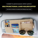 Car Sun Visor Organizer Holder Bag with Zipper for Glasses Phone (Grey)
