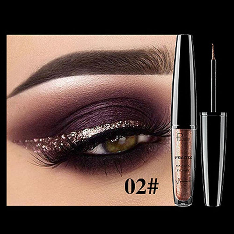 16 Colors Liquid Eyeliner Waterproof Lasting Metallic Shimmer Eye Liner (02