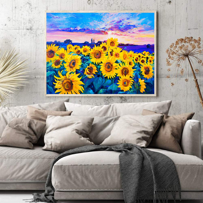 Sunflower Field Oil Paint By Numbers DIY Home Decoration Gift Wall Pictures Kit