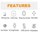 Desktop Makeup Selfie Ring Light Live Stream Light Stand Adjustable Brightness