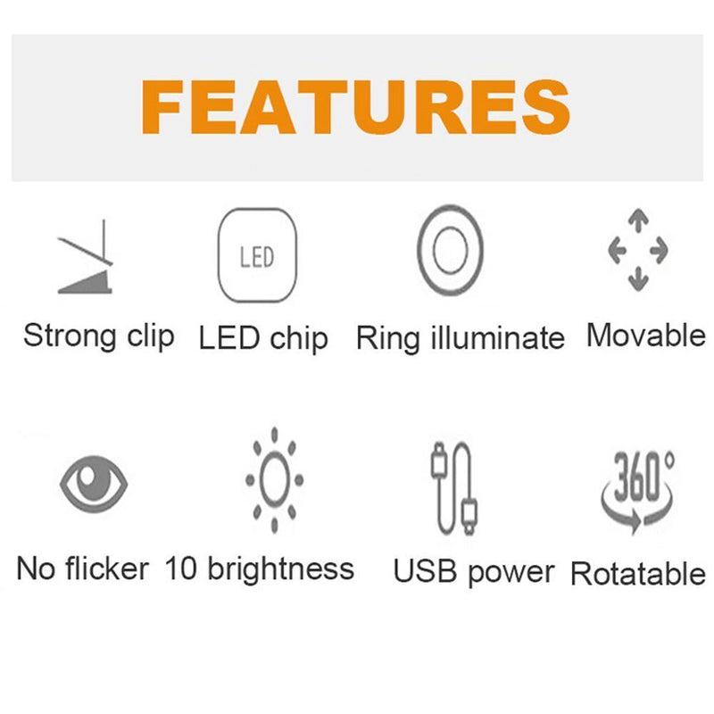 Desktop Makeup Selfie Ring Light Live Stream Light Stand Adjustable Brightness