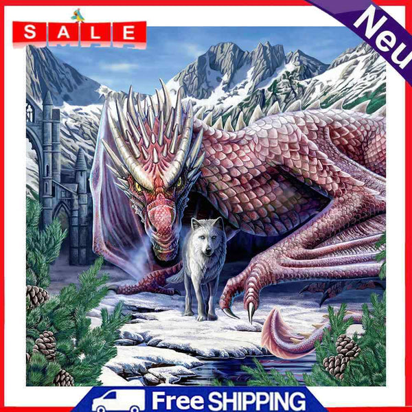Pterodactyl and Wolf Diamond Painting 5D DIY Full Round Drill