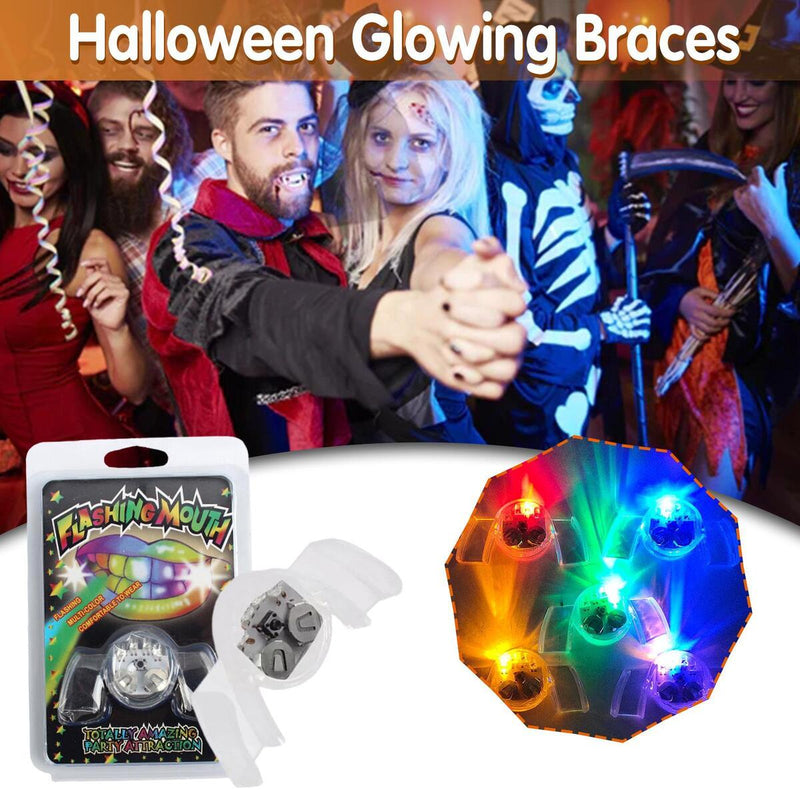 Flashing Led Light Up Mouth Braces Glow Teeth For Halloween Glowing Braces`