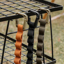 5-ring Camping Hanging Rope Tent Cup Lamp Hanger Clothes Line Strap (Khaki)