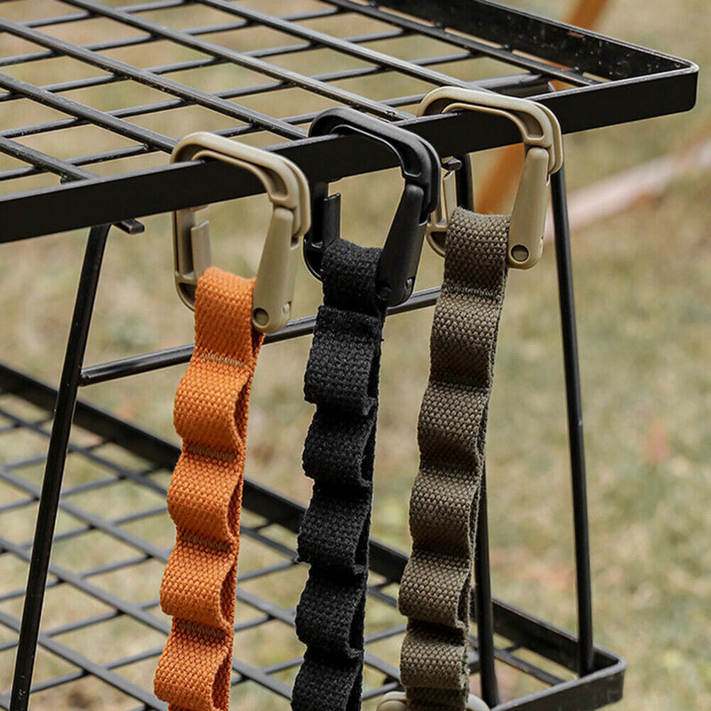 5-ring Camping Hanging Rope Tent Cup Lamp Hanger Clothes Line Strap (Khaki)