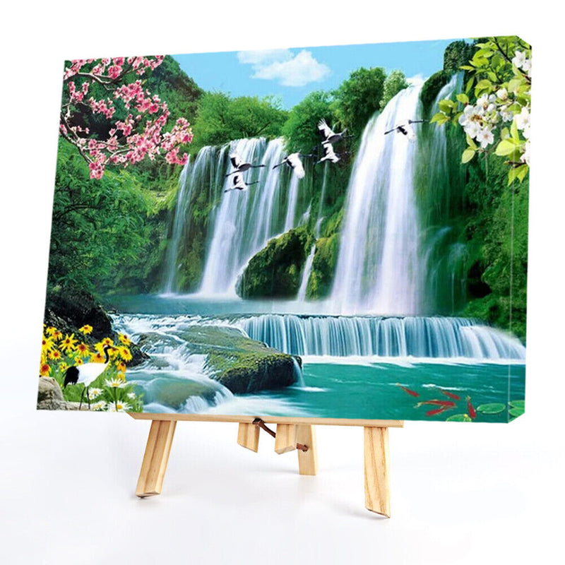 Painting By Numbers Kit DIY Flower Waterfall Canvas Oil Art Picture Craft