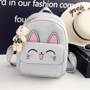 4pcs Women PU Rabbit Ear Backpack Shoulder Bag Handbag Clutch Bag(Grey)