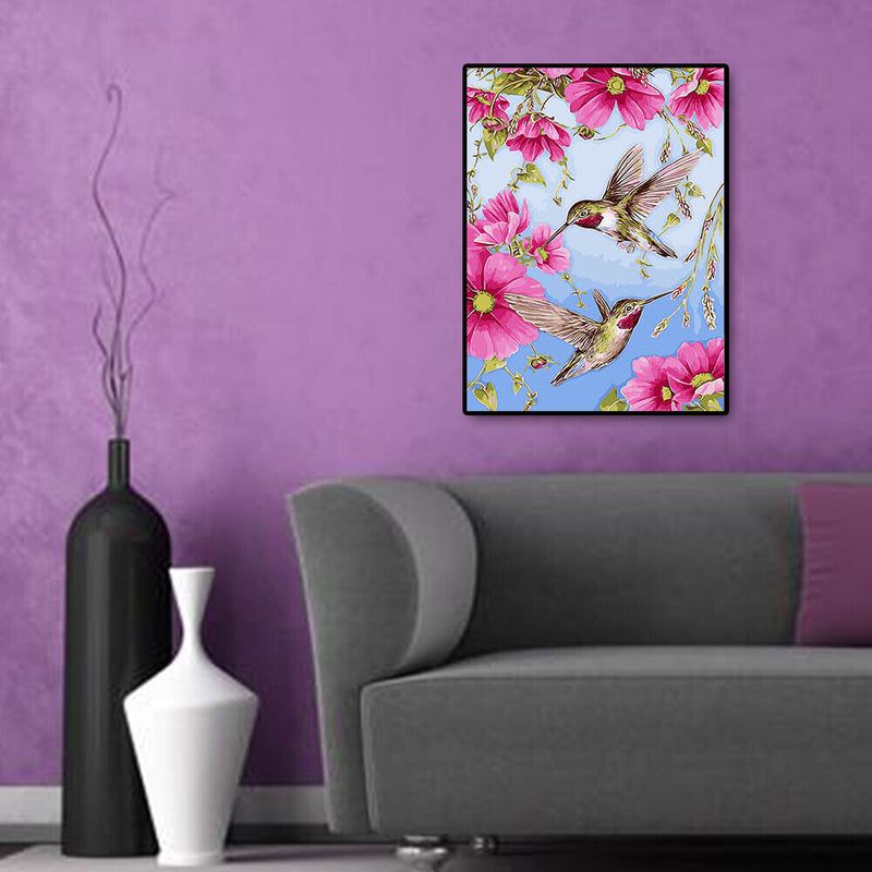Hand Painted Artwork Frameless DIY Flying Bird Painting By Numbers Art Picture