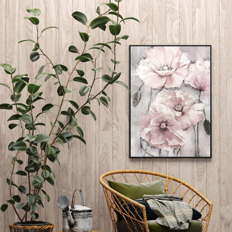 Pink Flower Oil Paint By Numbers Kits Canvas Picture Wall DIY Craft (B748)