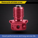 Universal Magnetic Motorbike Oil Drain Screw M12 Motorcycle Plug Part (Red)