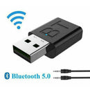 Black 2 in 1 USB Bluetooth 5.0 Receiver Transmitter Wireless HOT Adapter J2M0