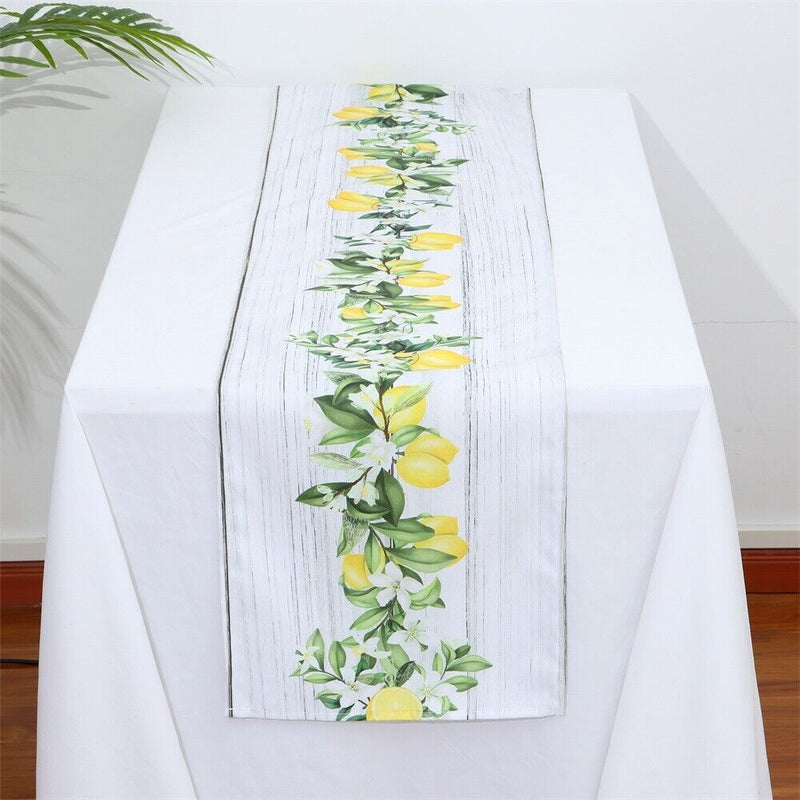 Decorations Cotton Linen Lemon Table Runner Sunflower Tablecloth Triangle