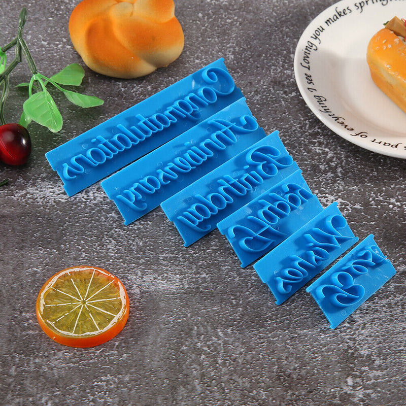 6pcs Plastic Cookie Biscuit Stamp Mold Embosser Cake Fondant DIY Baking Set