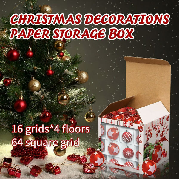 Divider Xmas Tree Decorations Christmas Ball Storage Box 64 Baubles Organiser