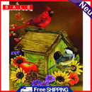 Full Round Drill Drawing Picture Red Bird Diamond Painting Living Room Ornament