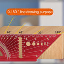Aluminum Alloy Scriber Angle Ruler Wooden Square 45 90 Measuring Degree Gauge