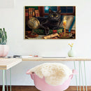 Black Cat Frameless Oil Paint by Numbers Kit Picture Canvas Artwork (X480)