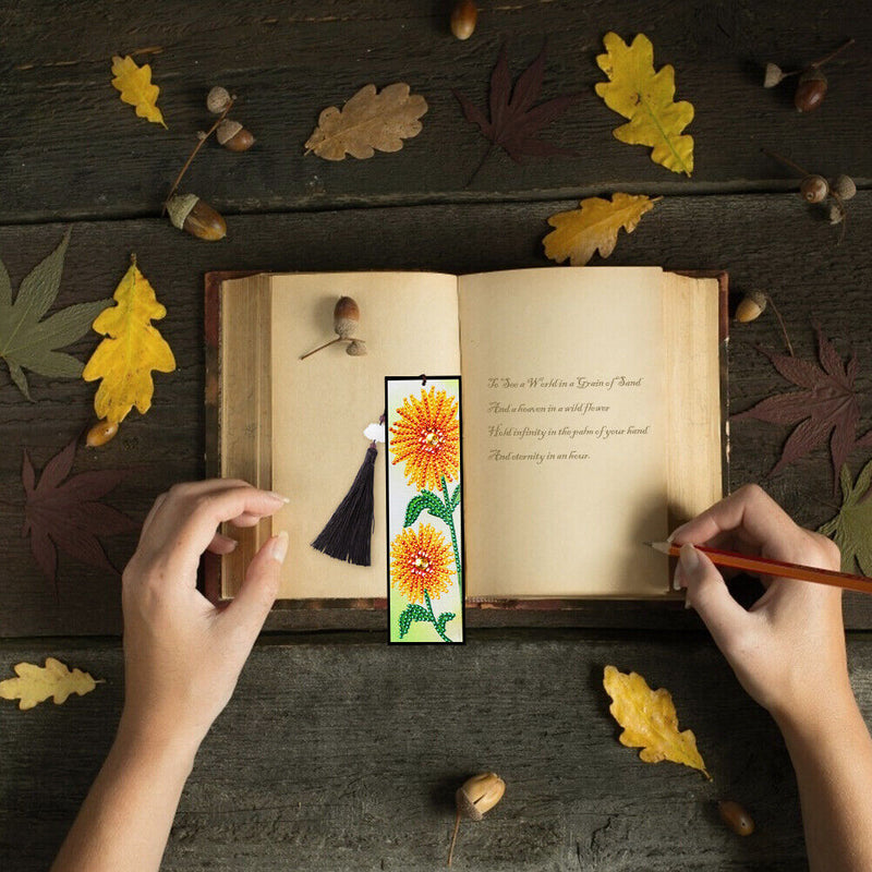 DIY Special Shaped Diamond Painting Bookmark Leather Tassel Cross Stitch Newly